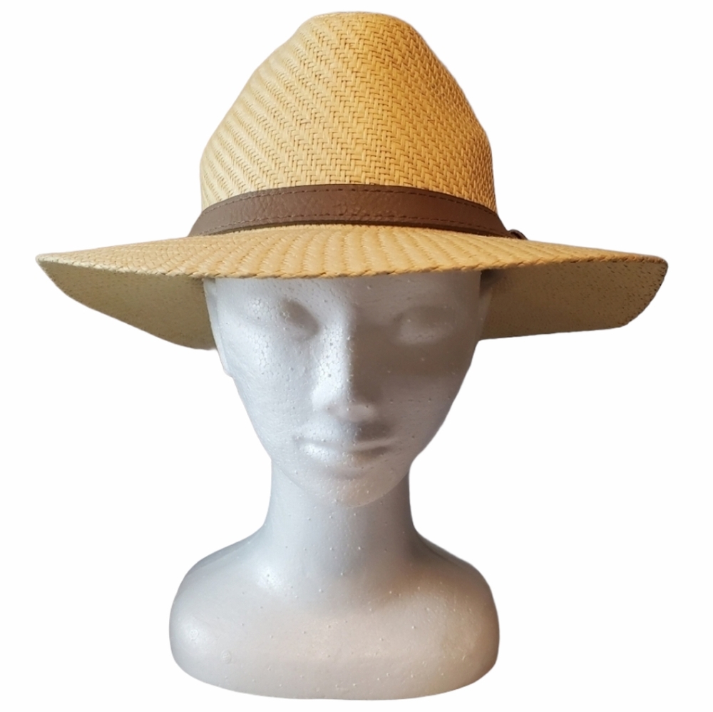 Woven Sun Beach hat tan size Small Medium